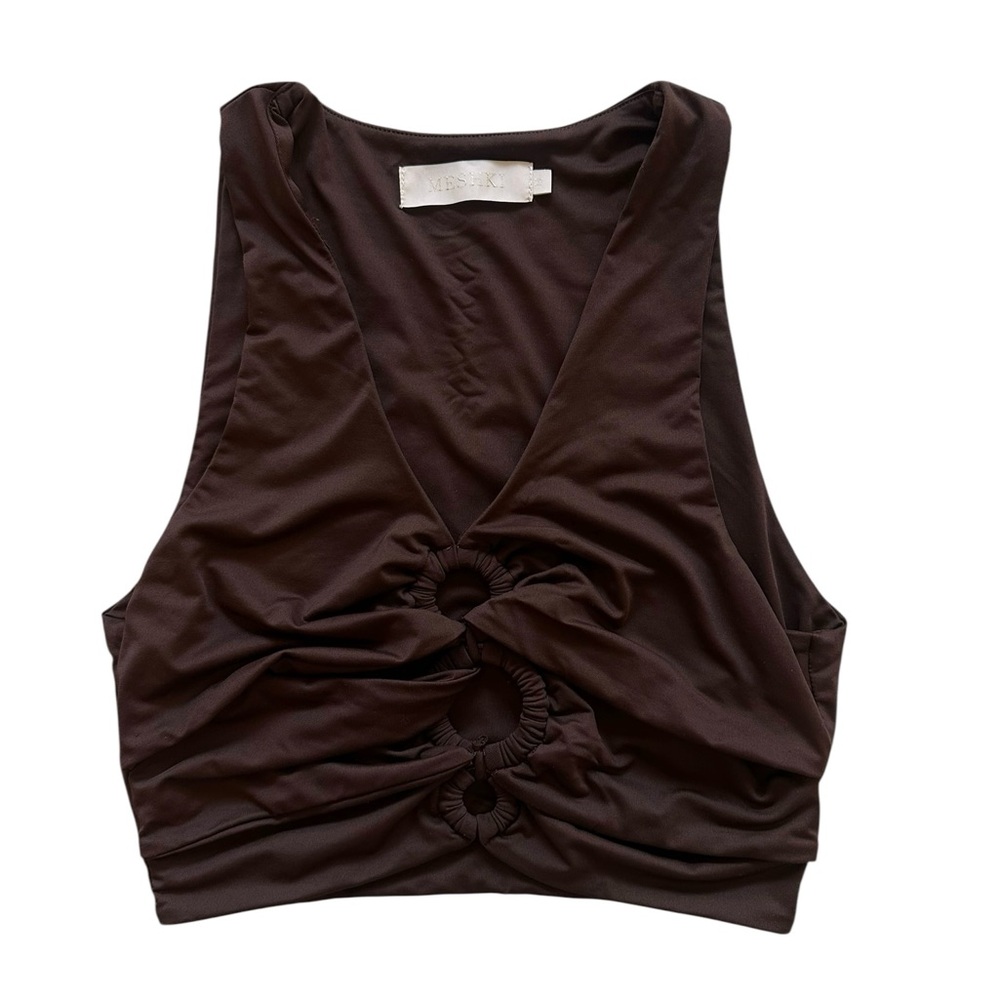 Meshki Triple O-Ring SKYL AR Crop Top Chocolate Brown Size Medium